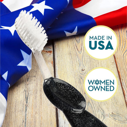 Big Brush BPA Free & ADA Accepted Toothbrush Designed to Improve Gum Health & Reduce Gum Issues - Right Hand - Midnight Sky/Marble/Soda Pop Eco Grind - Pack of 3