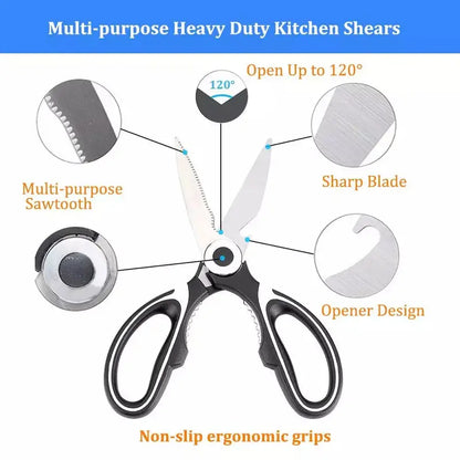 Heavy-Duty Stainless Steel Kitchen Scissors
