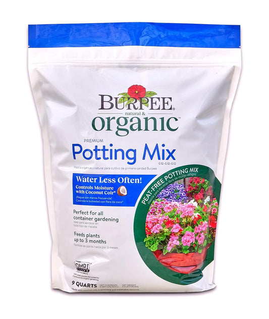 , 9 Quarts | Premium Organic Potting Natural Soil Mix Food Ideal for Container Garden-Vegetable, Flower & Herb Use for Indoor Outdoor Plant